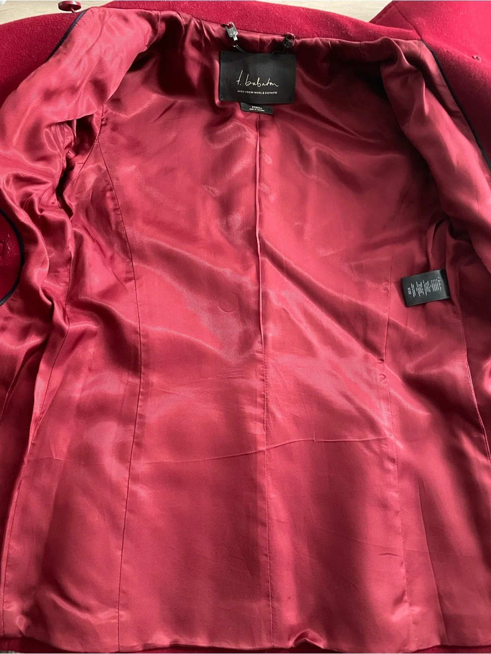 ARITZIA BABABTON Howell Red Pea Coat - Virgin Wool & Cashmere Blend - Picture 8 of 12